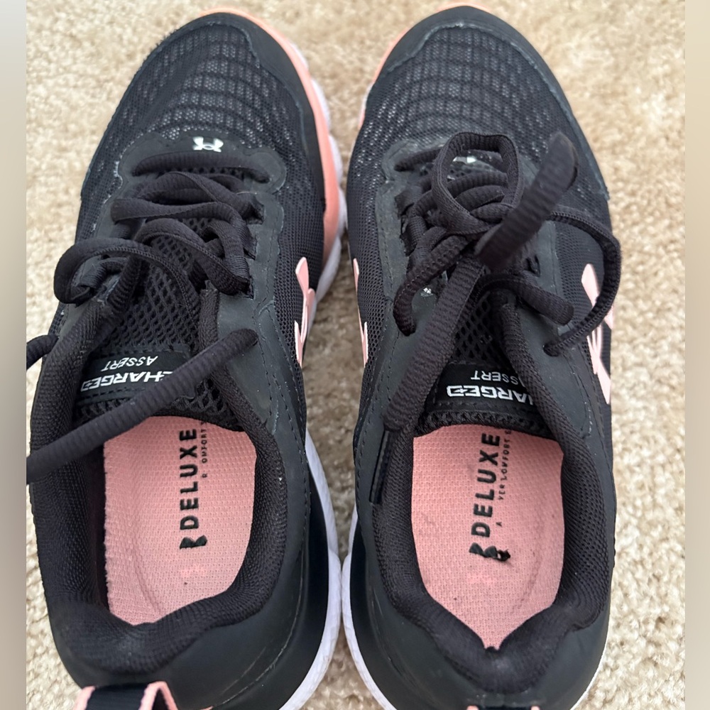 Under armour black and pink sneakers